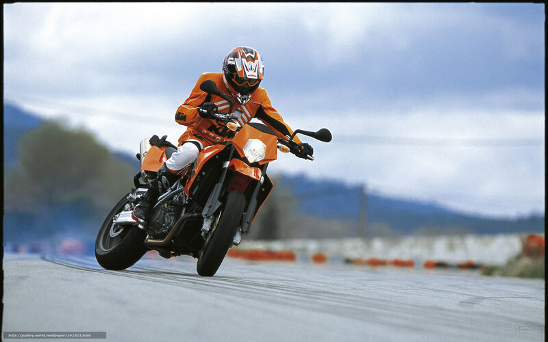 Motorcyclist on Track — Orange