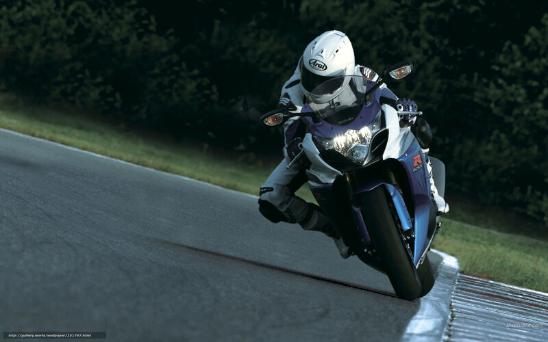 Motorcyclist on Track — Purple