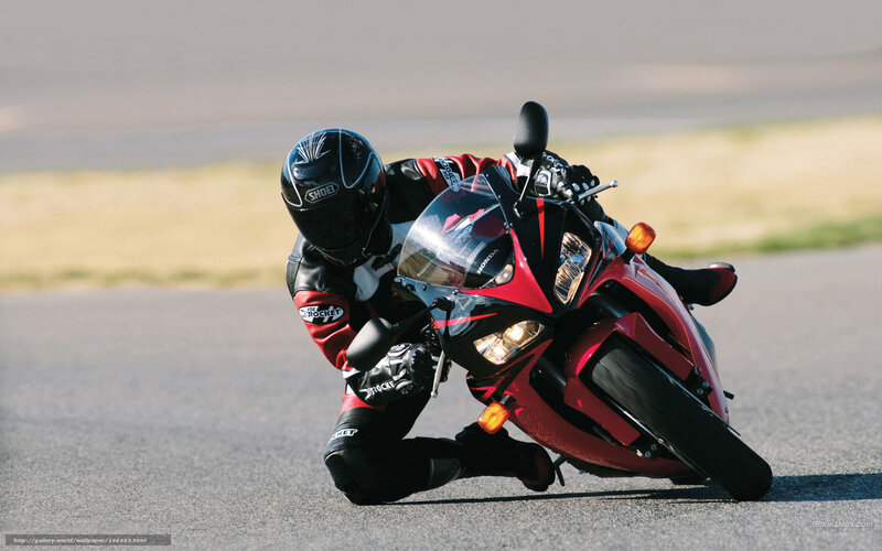 Motorcyclist on Track — Red, Dynamic, Afternoon, Photograph, Helmet, Motorcycle