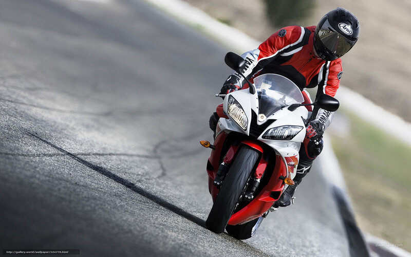Motorcyclist on Track — Red, Dynamic, Afternoon, Photograph, Helmet, Road
