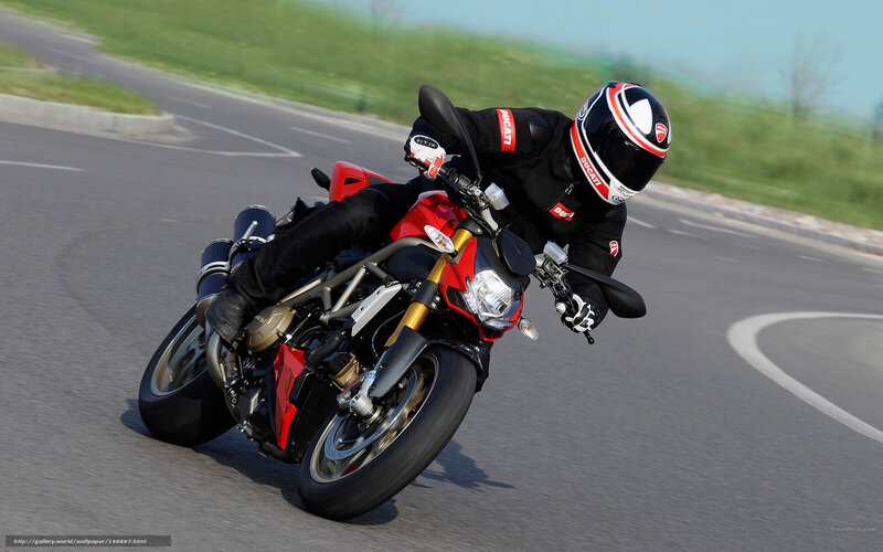 Motorcyclist on Track — Red, Dynamic, Afternoon