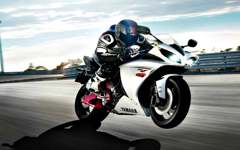 Motorcyclist on Track — White, Dynamic, Afternoon, Photograph, Racer, Motorcycle