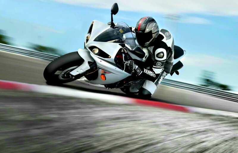 Motorcyclist on Track — White, Dynamic, Afternoon, Photograph, Racing Suit, Helmet