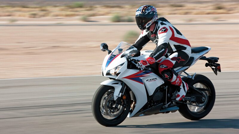 Motorcyclist on Track — White, Dynamic, Afternoon, Photograph, Rider, Helmet