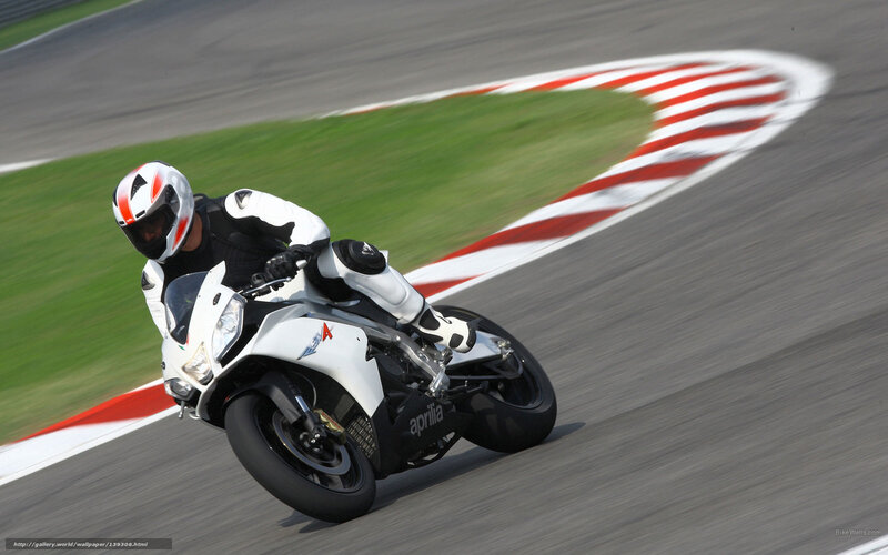 Motorcyclist on Track — White, Dynamic, Afternoon, Photograph