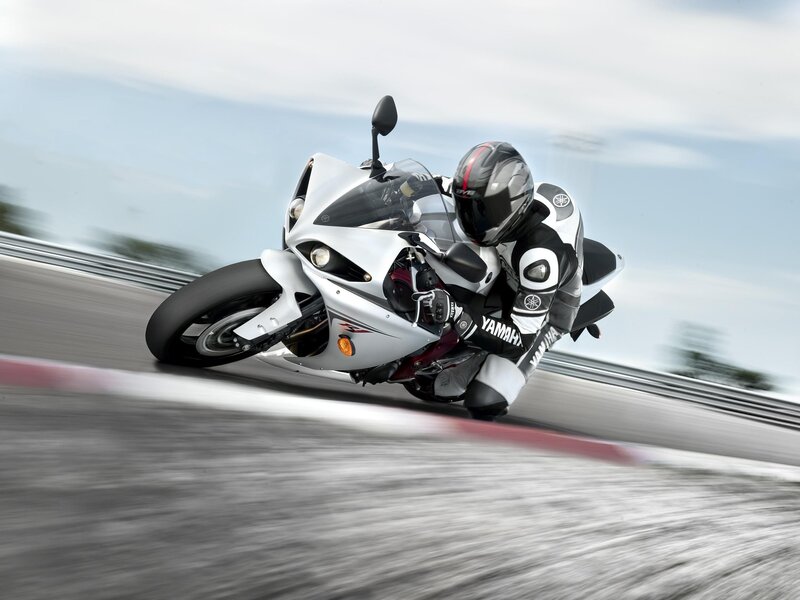 Motorcyclist on Track — White, Dynamic, Photograph, Racing Suit, Helmet