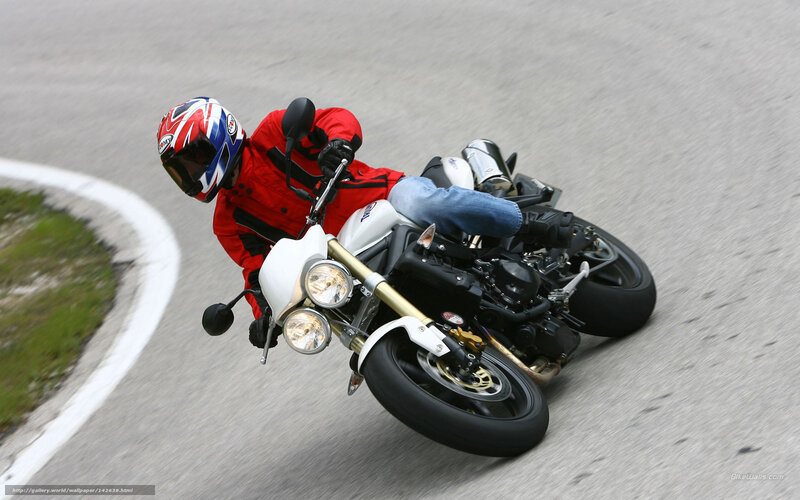 Motorcyclist on Track — White, Dynamic, Photograph
