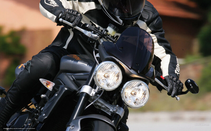 Motorcyclist on Triumph Bike