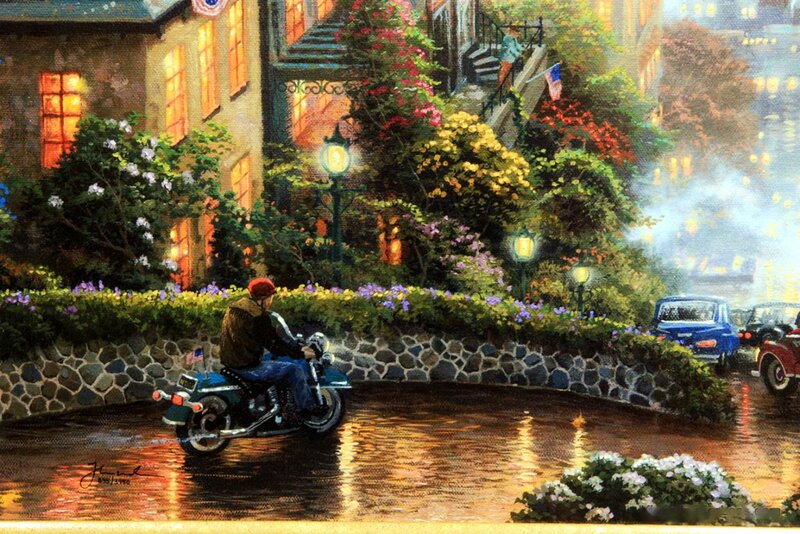Motorcyclist on Wet Street