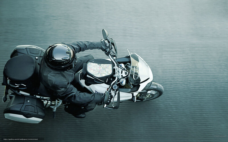Motorcyclist on White Bike — Black