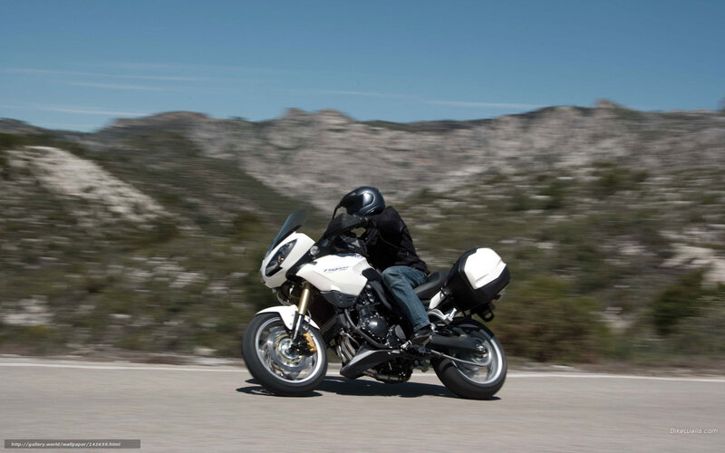 Motorcyclist on White Bike — Dynamic, Afternoon