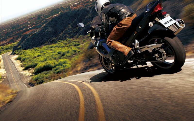 motorcyclist on winding road