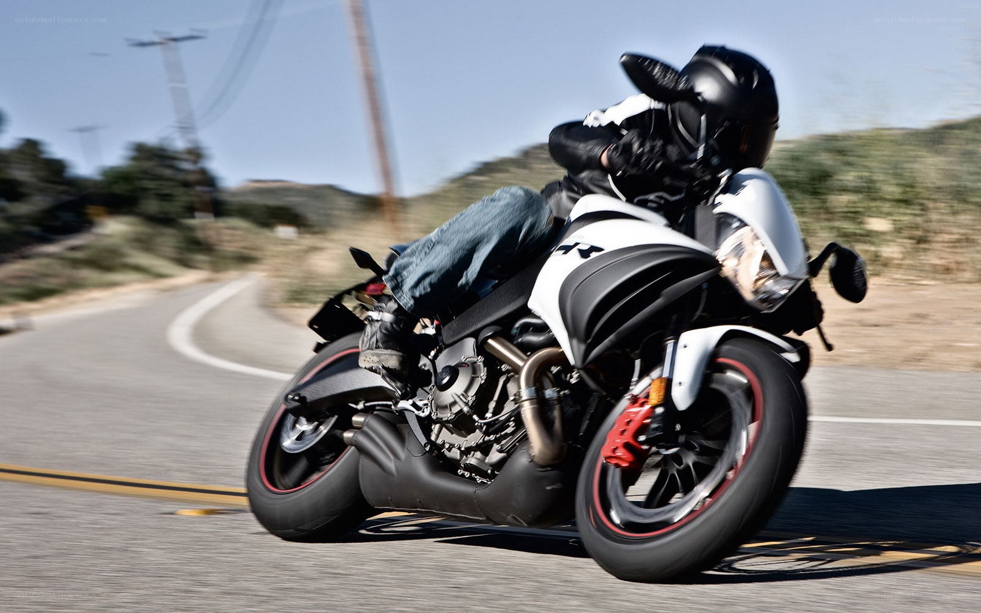 motorcyclist on winding road