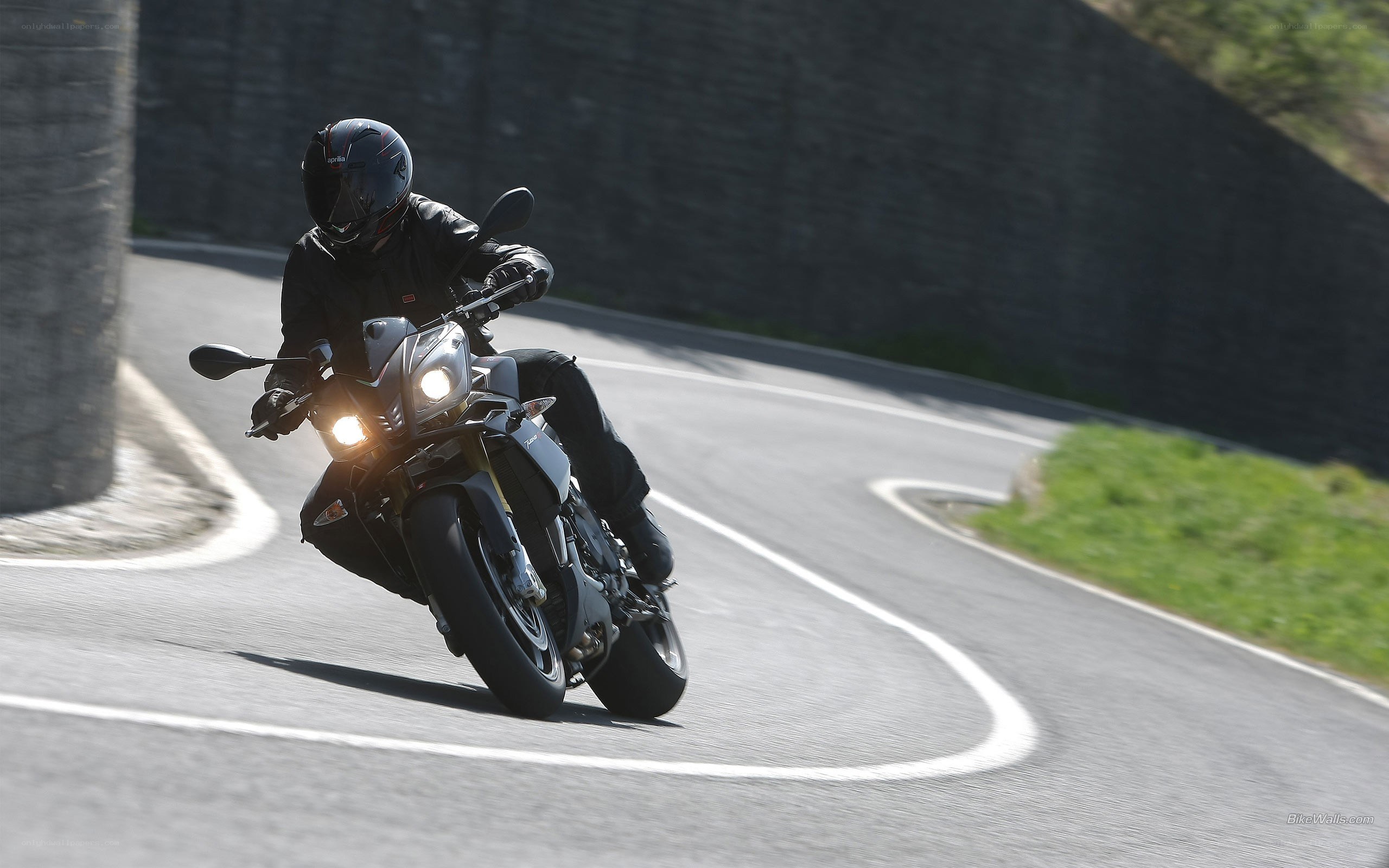 motorcyclist on winding road