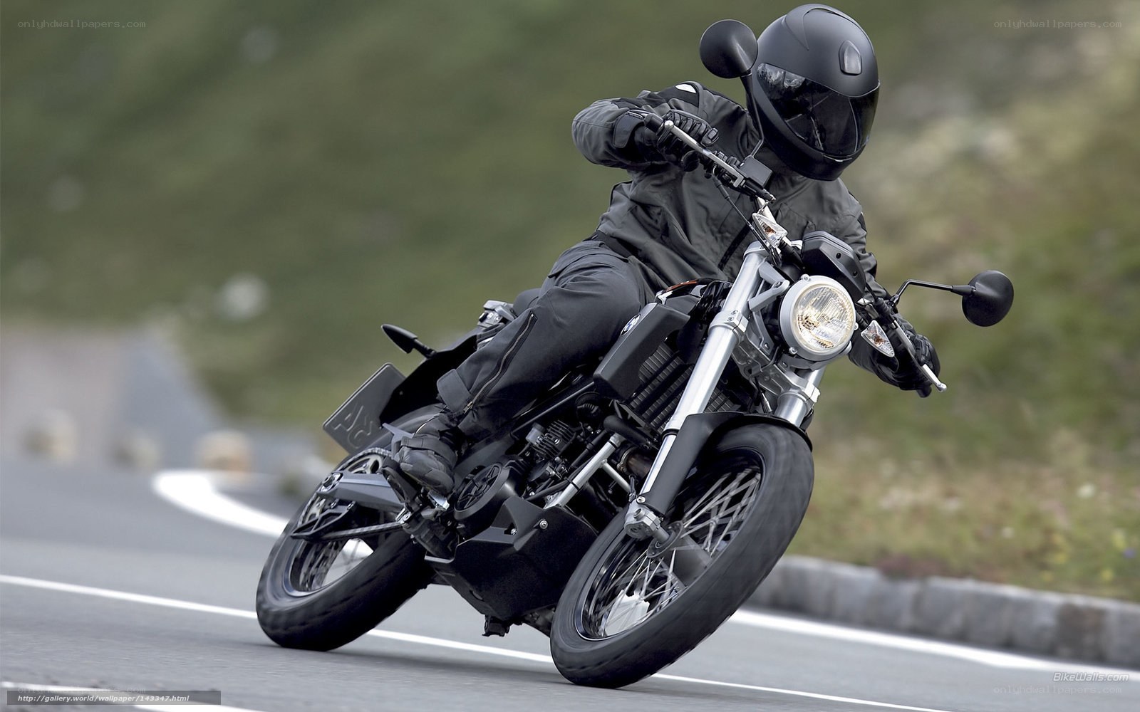 motorcyclist on winding road