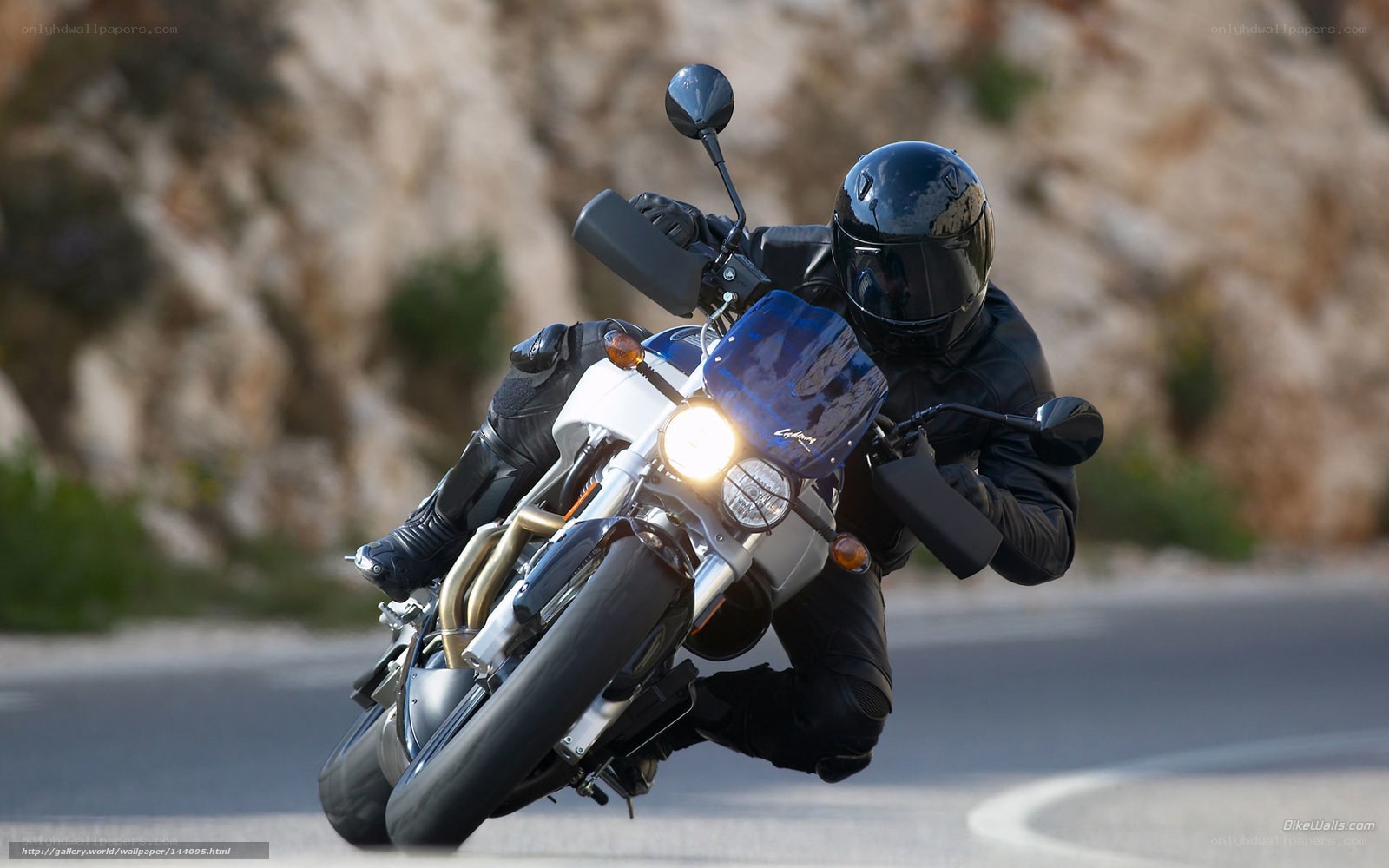 motorcyclist on winding road