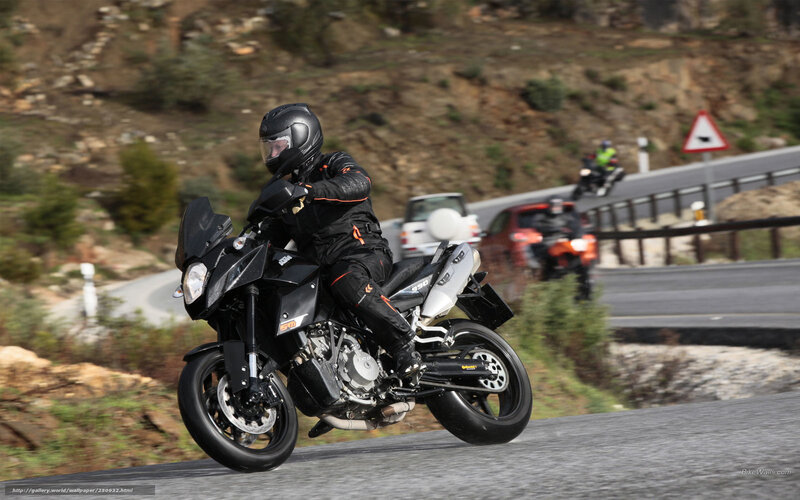 Motorcyclist on winding road