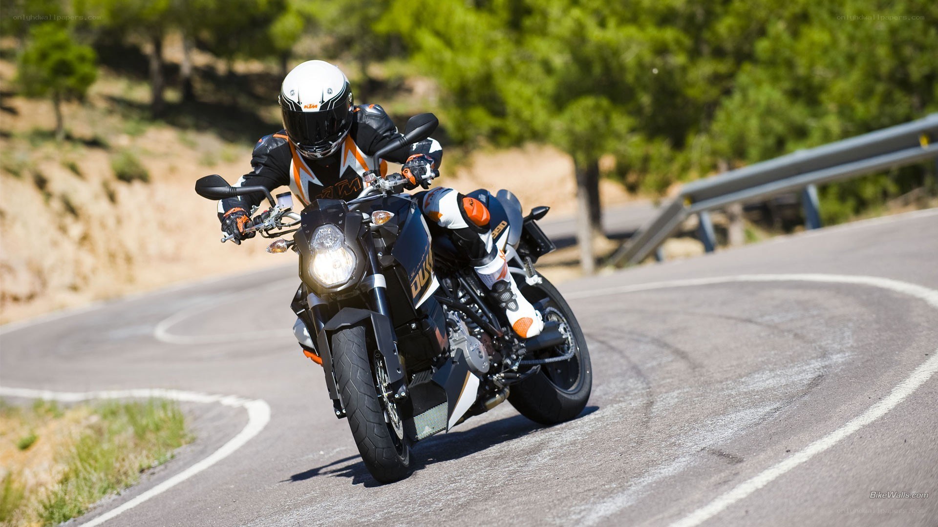 motorcyclist on winding road