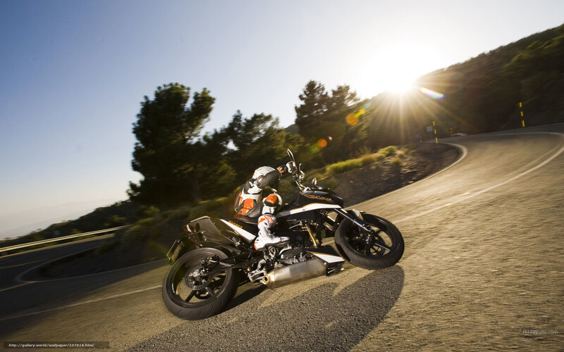 Motorcyclist on Winding Road — Black, Dramatic, Sunset