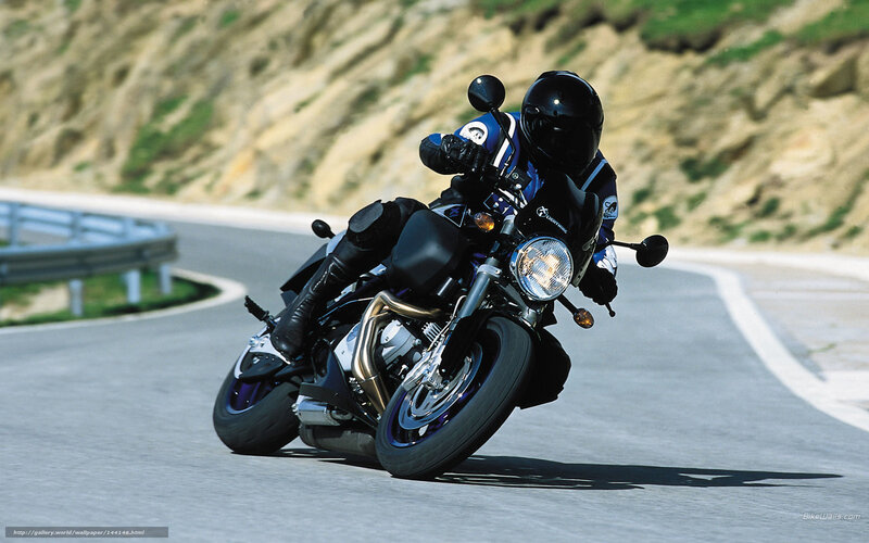 Motorcyclist on Winding Road — Black, Dynamic, Afternoon, Photograph, Hillside, Guardrail