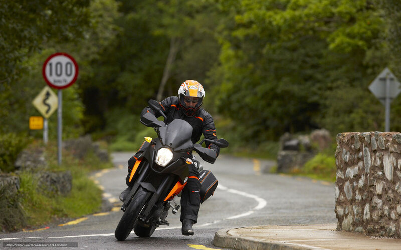 Motorcyclist on Winding Road — Black, Dynamic