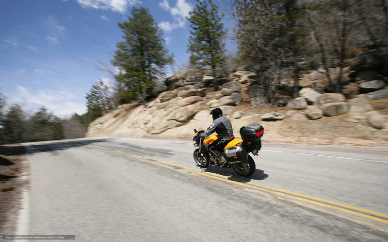 Motorcyclist on Winding Road — Gray, Active