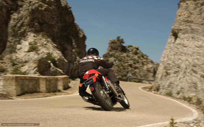 Motorcyclist on Winding Road — Red
