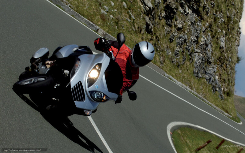 Motorcyclist on Winding Road — Silver, Dynamic