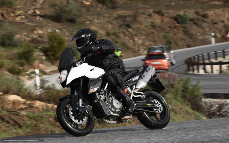 Motorcyclist on Winding Road — White, Dynamic, Afternoon