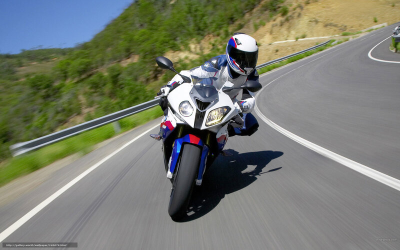 Motorcyclist on Winding Road — White