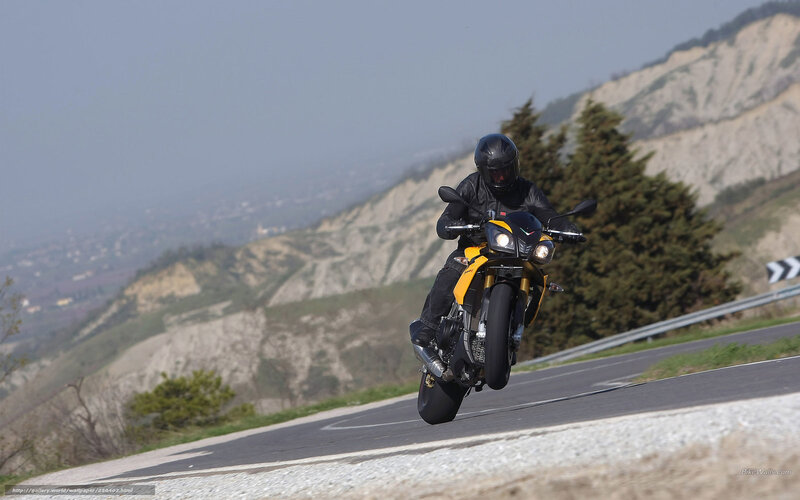 Motorcyclist on Winding Road — Yellow, Dynamic