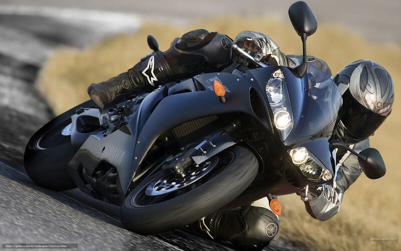 Motorcyclist on Yamaha Bike — Black, Dynamic