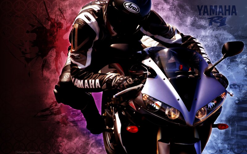 Motorcyclist on Yamaha Bike