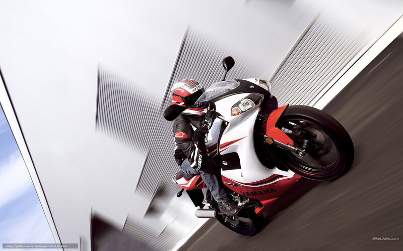 Motorcyclist on Yamaha Bike — White