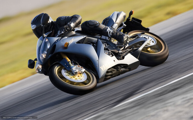 Motorcyclist on Yamaha — Blue