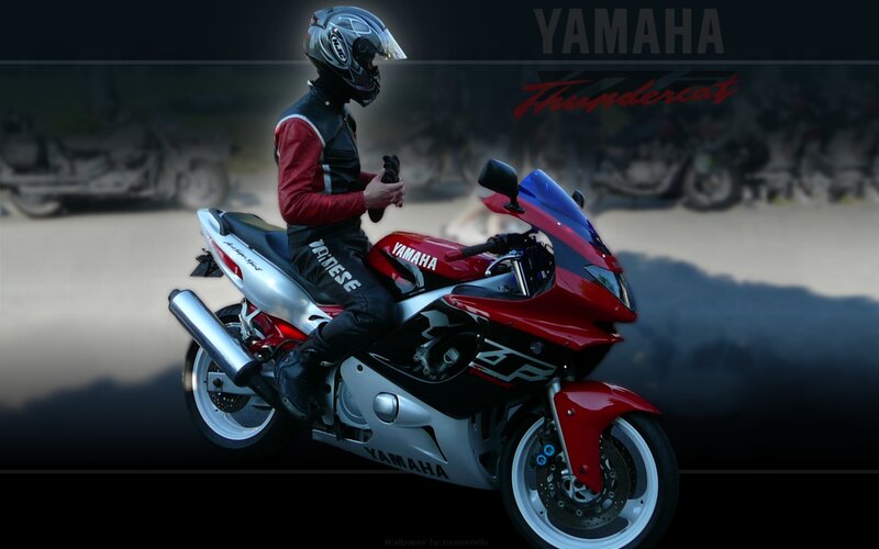 Motorcyclist on Yamaha