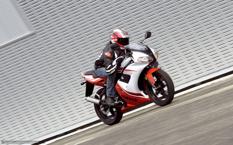 Motorcyclist on Yamaha — White