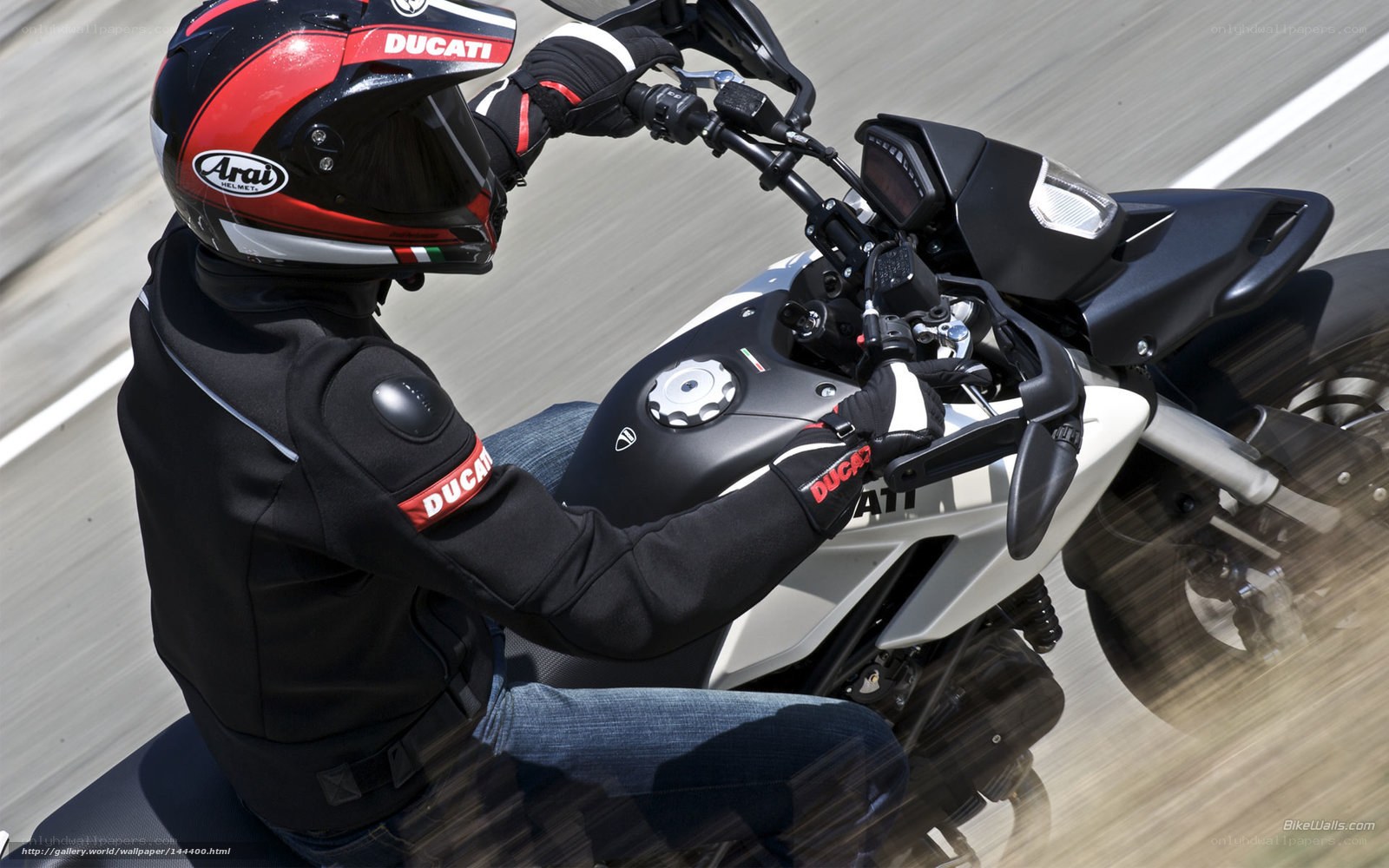 motorcyclist riding ducati