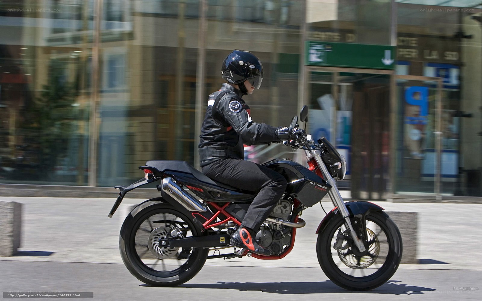 motorcyclist riding in city