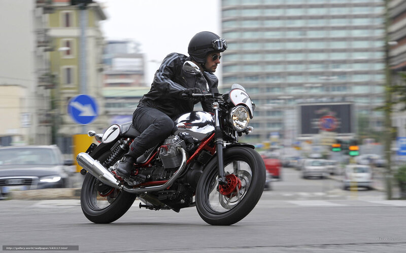 motorcyclist riding in city