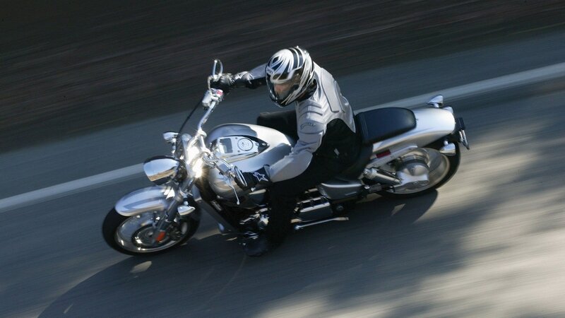 Motorcyclist riding on road