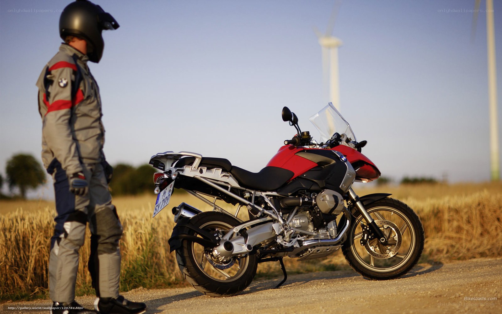 Motorcyclist with BMW bike