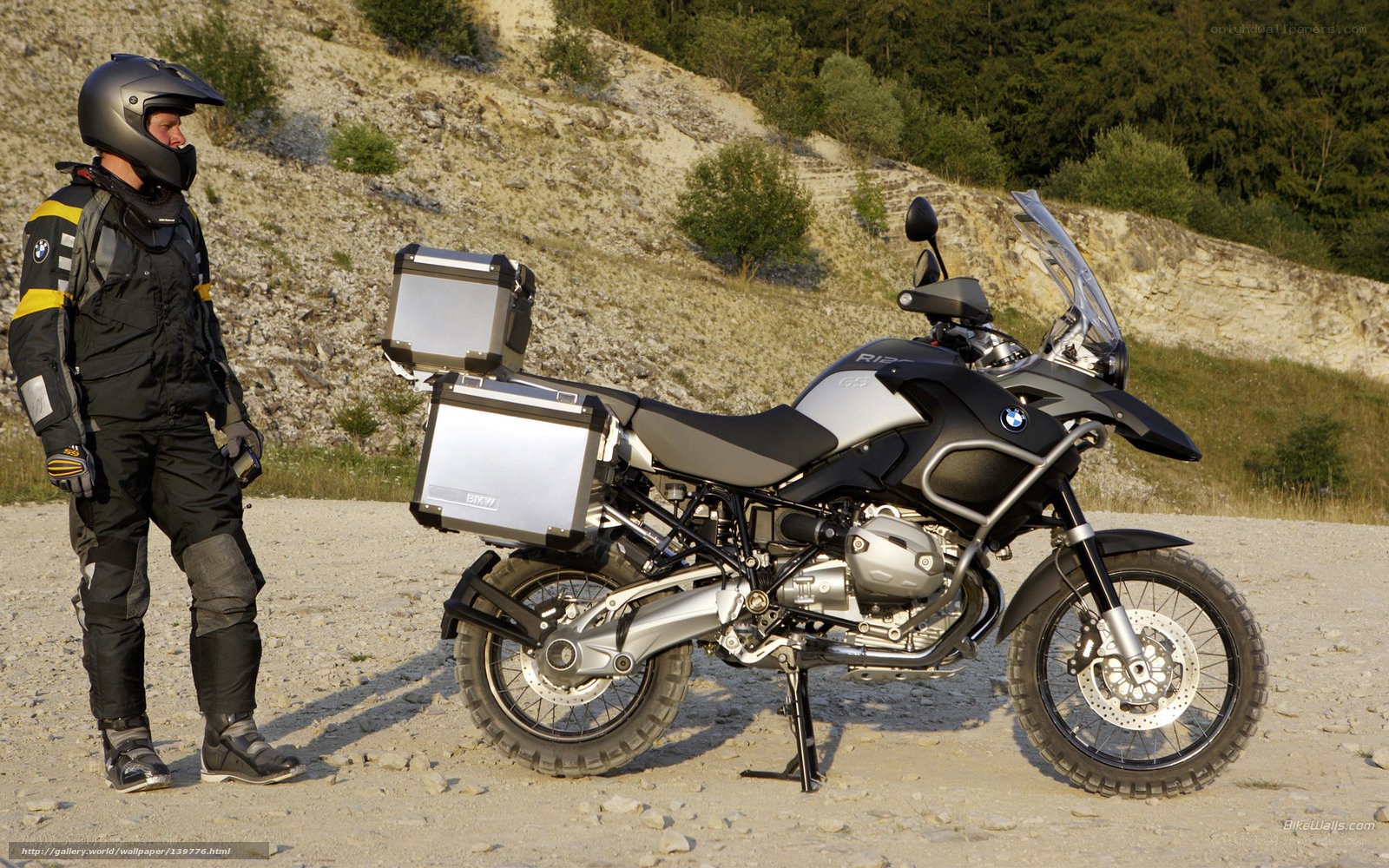 Motorcyclist with BMW motorcycle