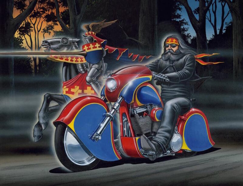 Motorcyclist with Knight
