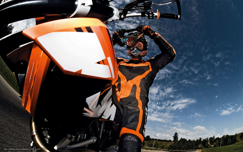 motorcyclist with KTM bike
