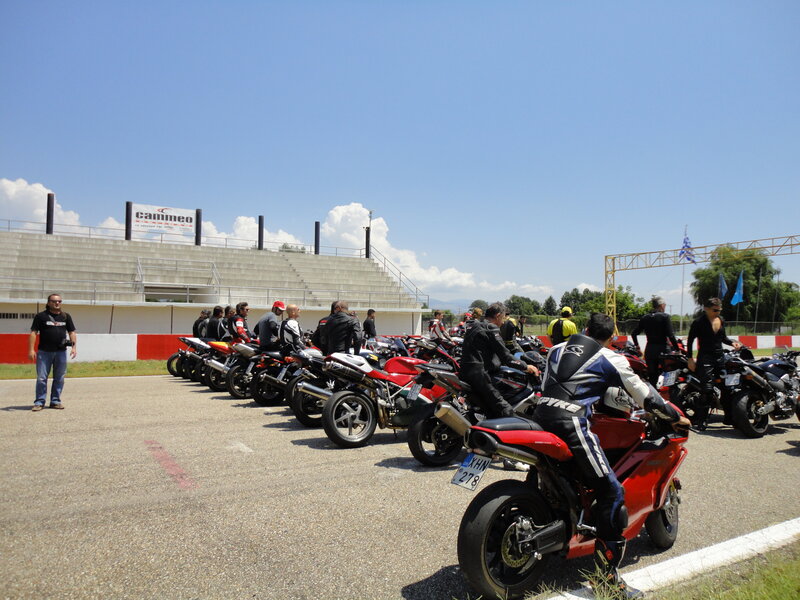 Motorcyclists at Racetrack