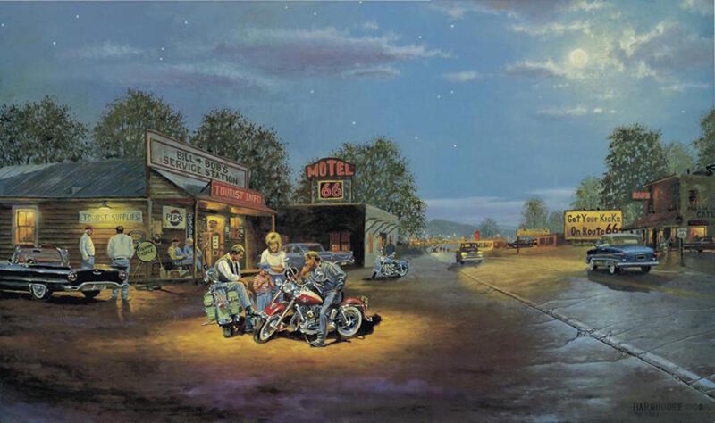 Motorcyclists at Roadside — Blue