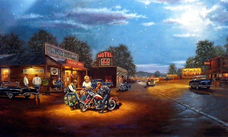 Motorcyclists at Roadside