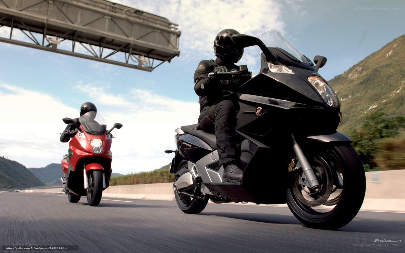 Motorcyclists on a highway