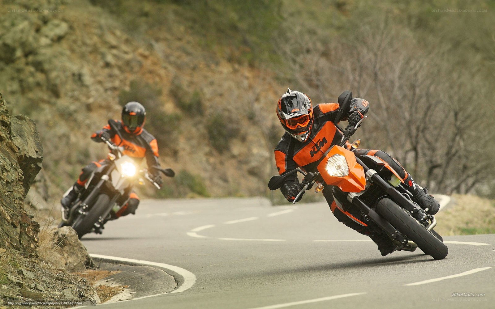 Motorcyclists on a winding road